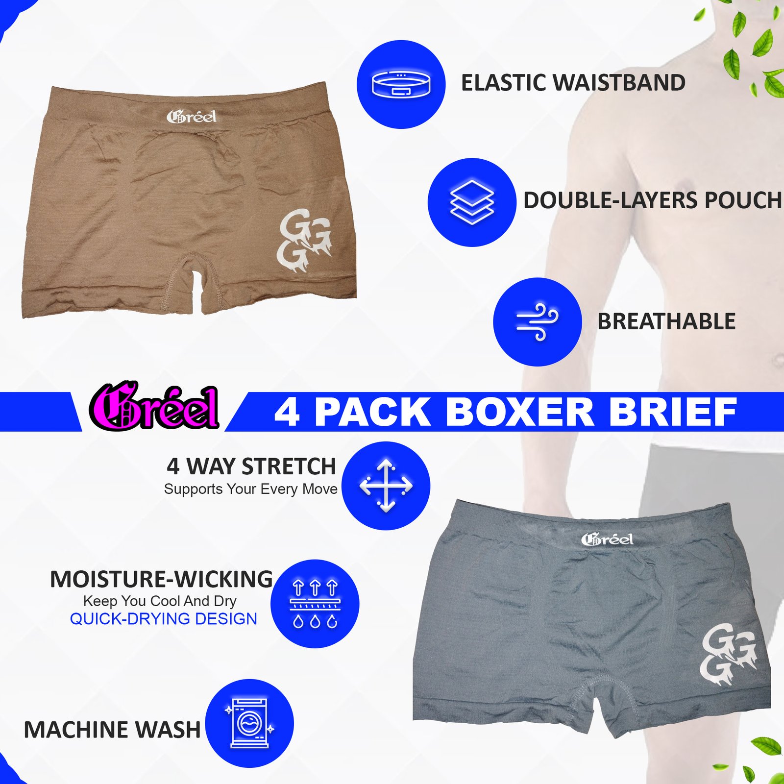 Greel Mens Short Boxer Brief Underware - Image 5